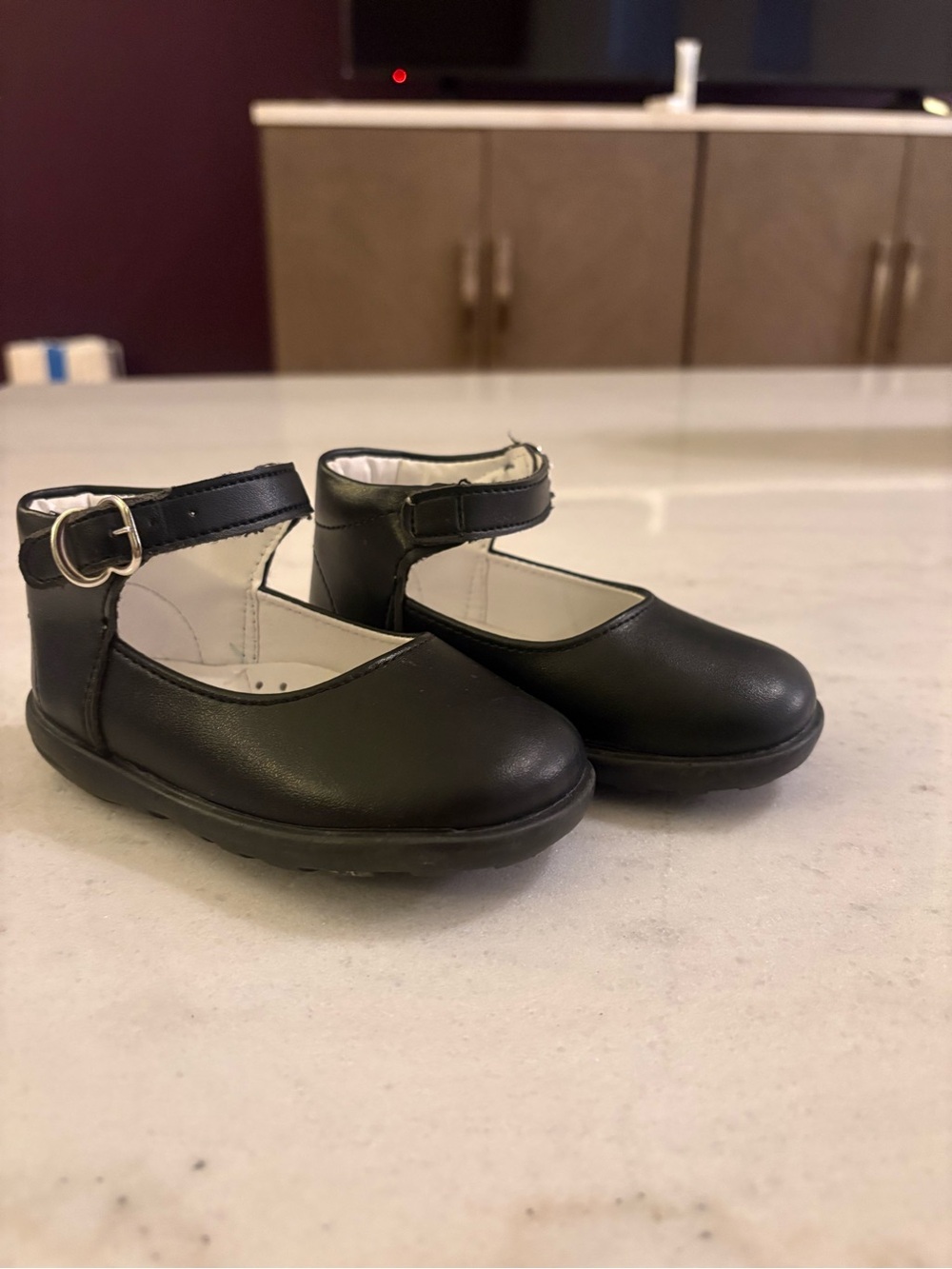 Kiwi Black Girls Mary Jane Ankle-Strap Dress Shoes